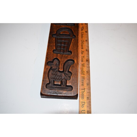 Vtg Primitive Hand Carved Wood Dutch Butter Candy Cookie Mold Springerle - Picture 7 of 9